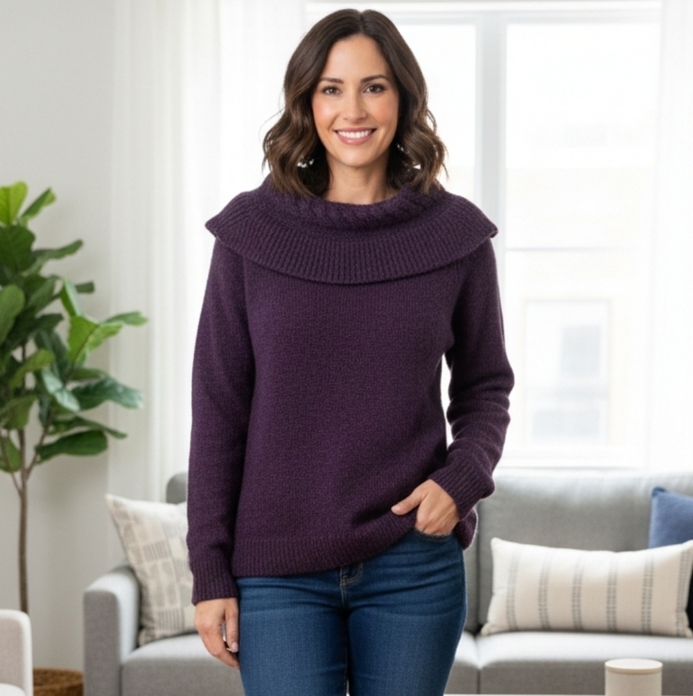 Tahari wool-blend cowl neck sweater small petite